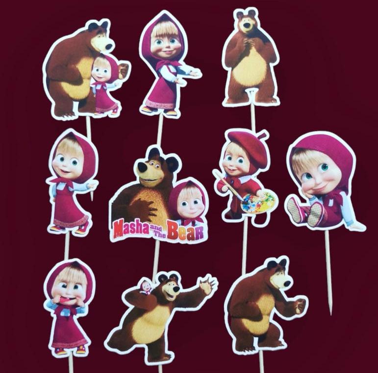 Maša i meda toperi za dekoraciju