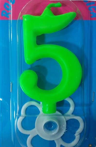 Svećica broj 5 zelena