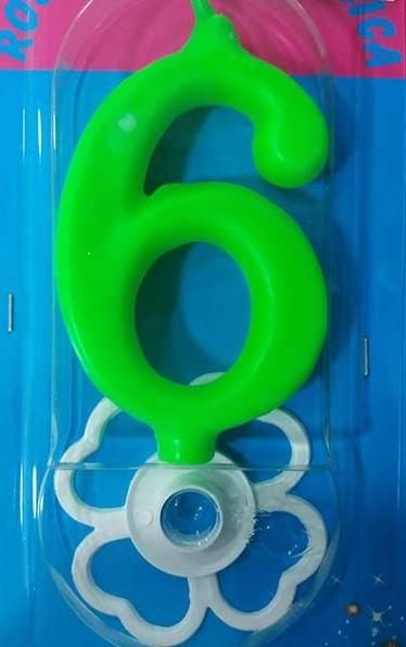 Svećica broj 6 zelena