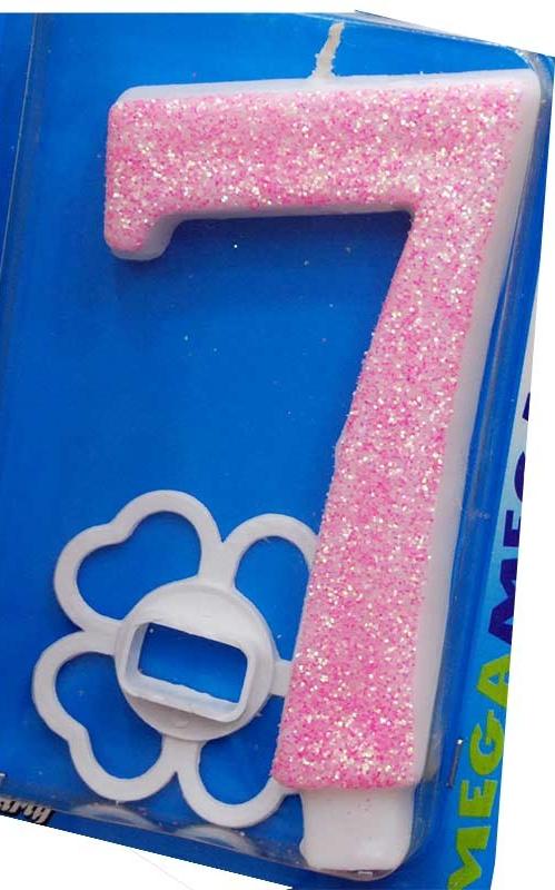 Broj 7 Mega svećica roze