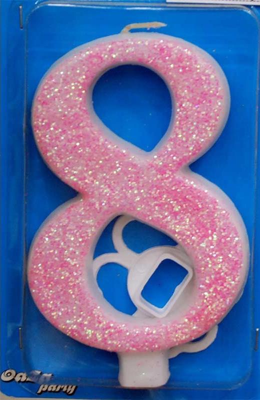 Broj 8 Mega svećica roze