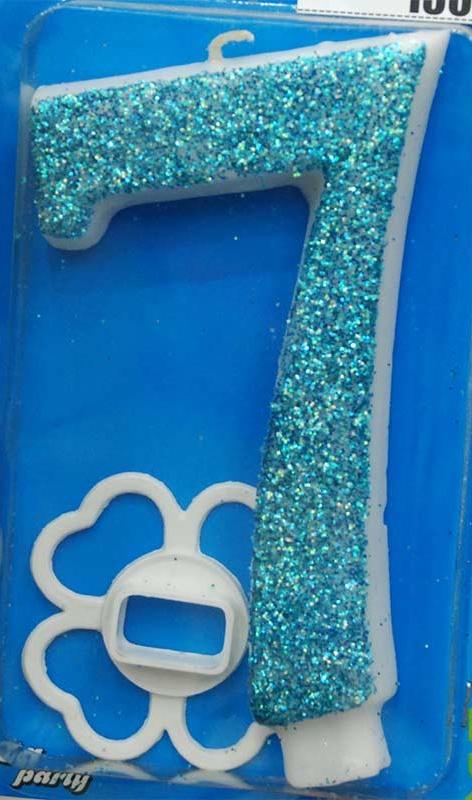 Broj 7 Mega svećica plava