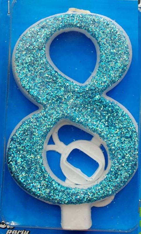 Broj 8 Mega svećica plava