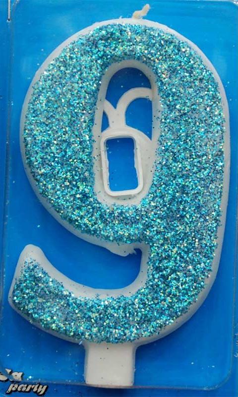 Broj 9 Mega svećica plava