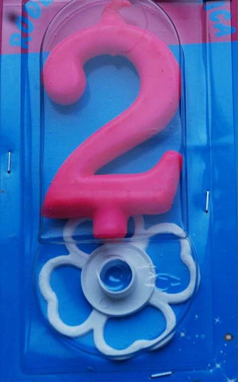 Svećica broj 2 roze