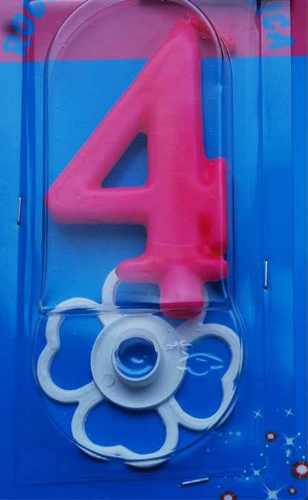 Svećica broj 4 roze