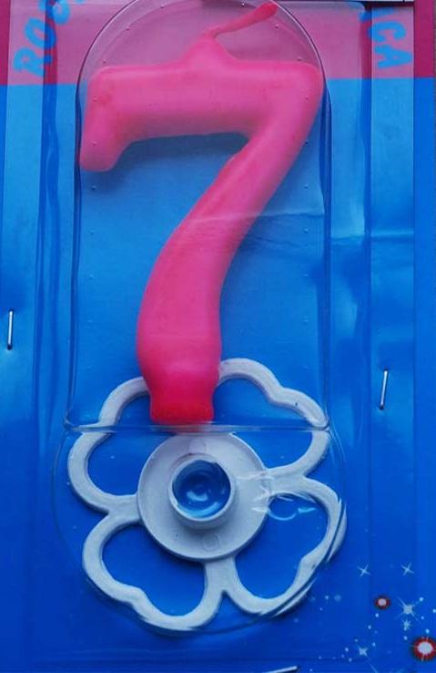 Svećica broj 7 roze