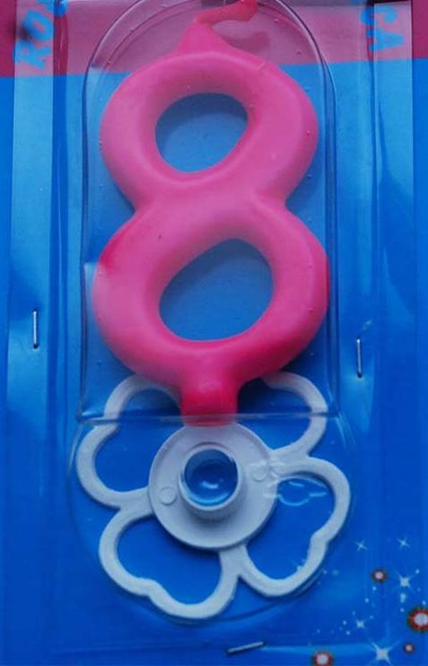 Svećica broj 8 roze