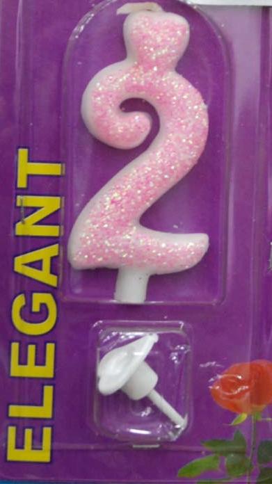 Elegant svećica broj 2 roze