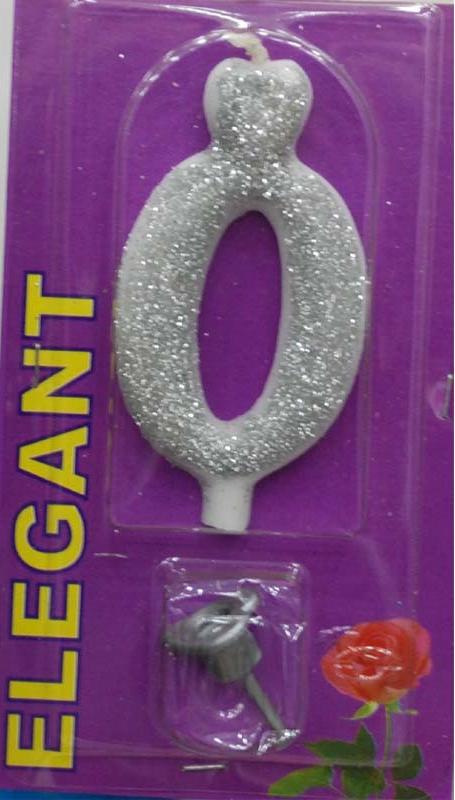 Elegant svećica broj 0 srebrna