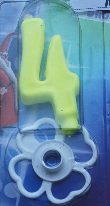 Magična svećica broj 4 žuta