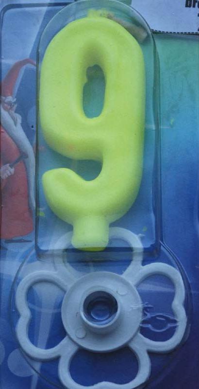 Magična svećica broj 9 žuta