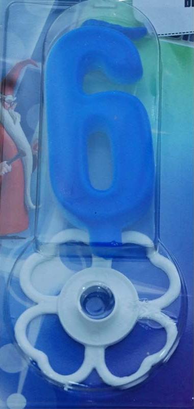 Magična svećica broj 6 plava