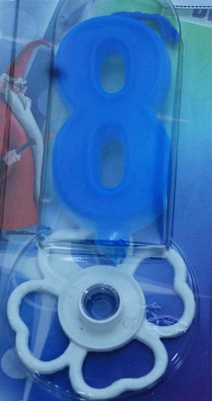 Magična svećica broj 8 plava