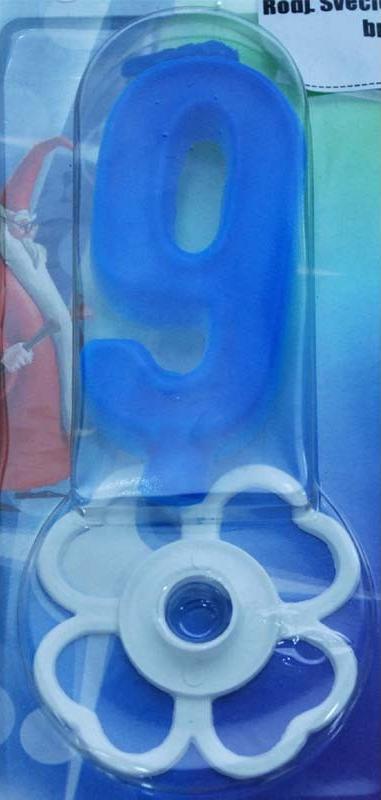 Magična svećica broj 9 plava