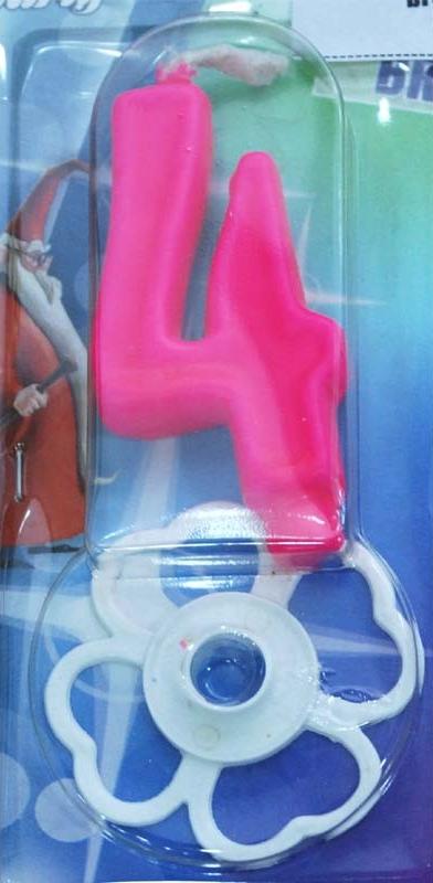 Magična svećica broj 4 roze