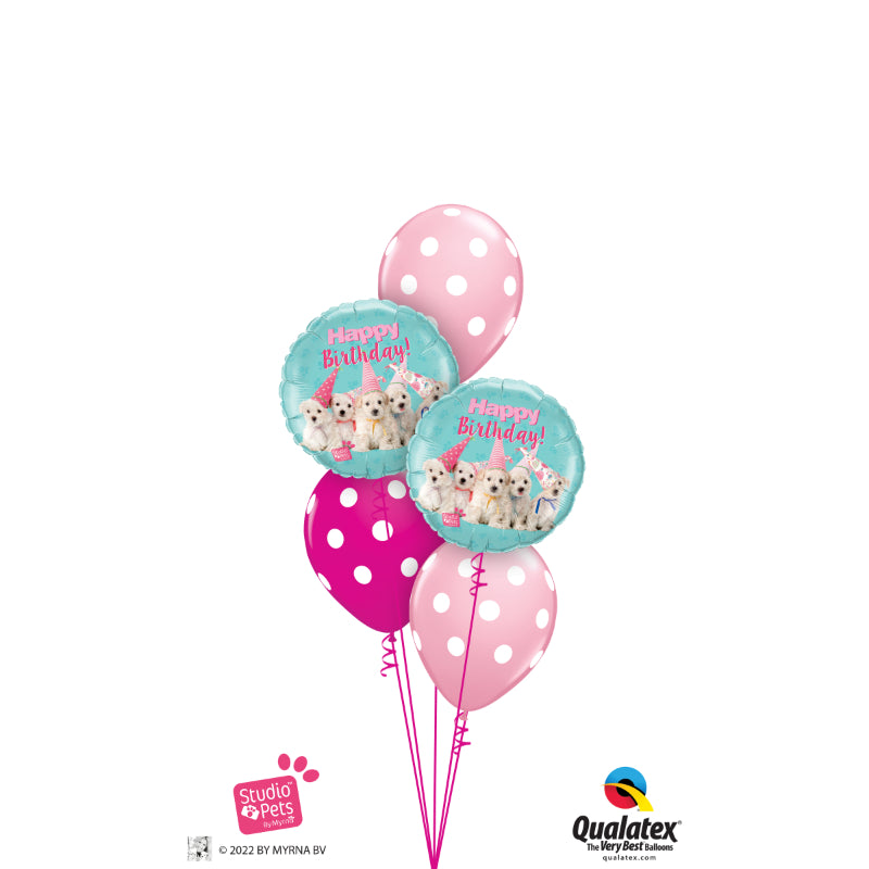 Buket balona Happy Birthday Puppies