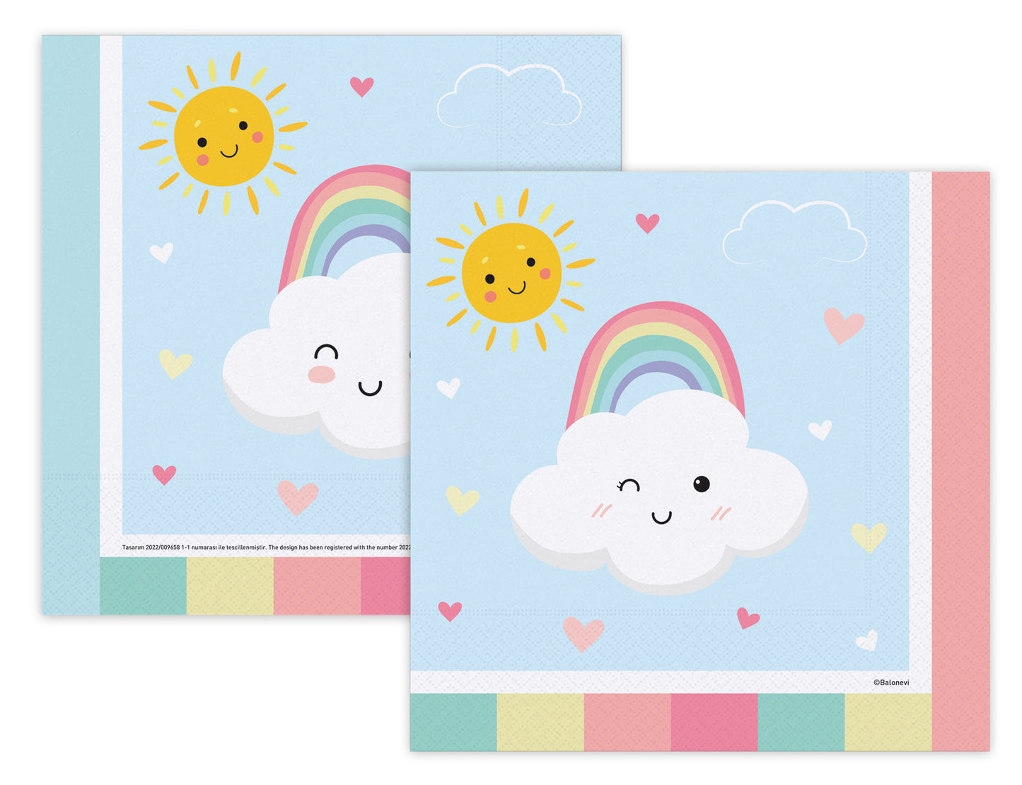 Rainbow Cloud salvete 33x33cm 16 kom