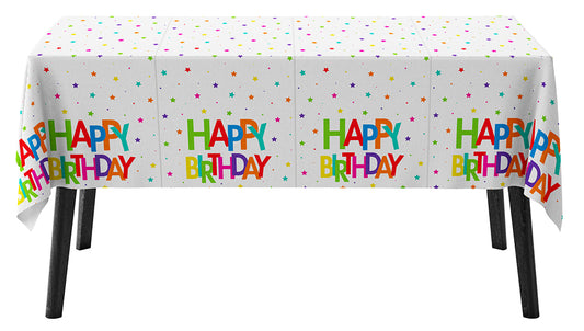 Stoljnjak Happy Birthday sa zvezdicama PVC 180x120 cm