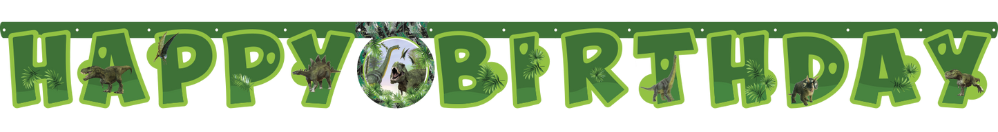 Natpis Happy Birthday, Wild Jurassic Party 210 cm