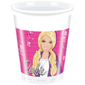 Čaše Barbie plastične 200ml 8 kom