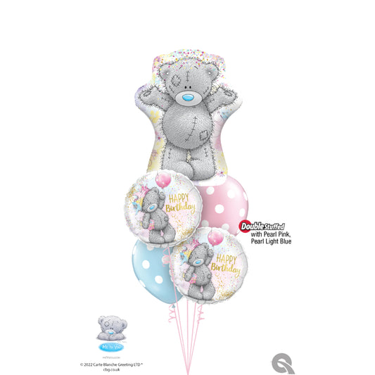 Buket balona Happy Birthday Teddy Bear
