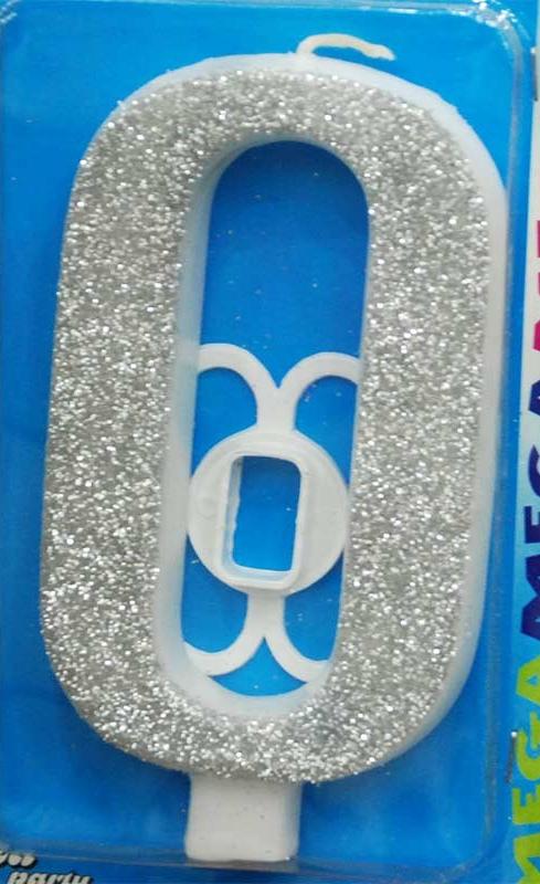 Broj 0 Mega svećica srebrna