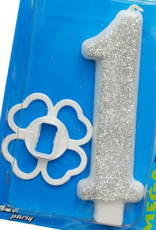 Broj 1 Mega svećica srebrna