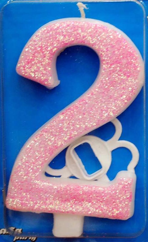 Broj 2 Mega svećica roze