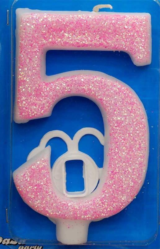 Broj 5 Mega svećica roze