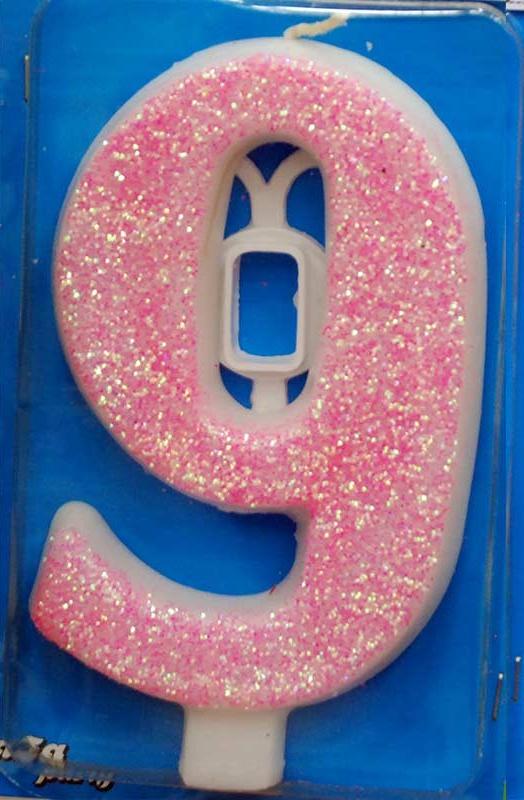 Broj 9 Mega svećica roze