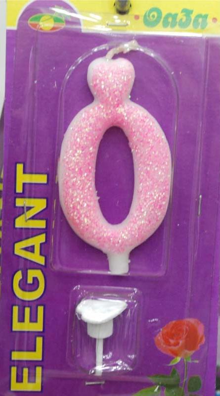 Elegant svećica broj 0 roze