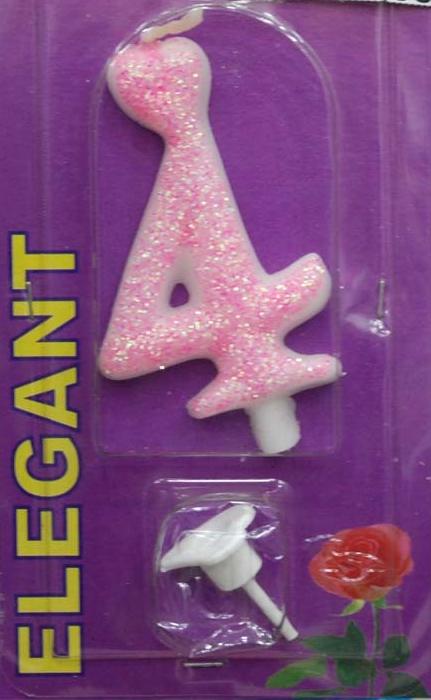 Elegant svećica broj 4 roze