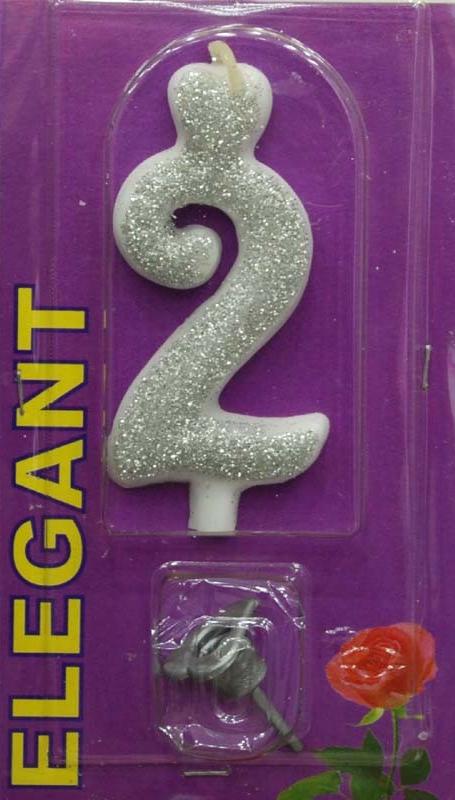 Elegant svećica broj 2 srebrna