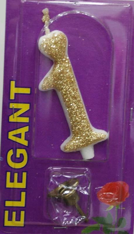 Elegant svećica broj 1 zlatna