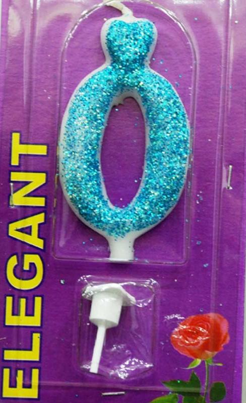 Elegant svećica broj 0 plava