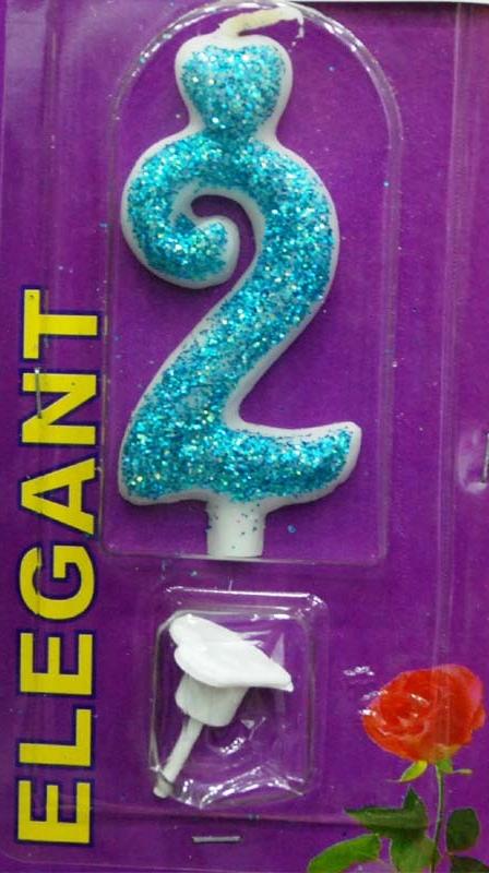 Elegant svećica broj 2 plava