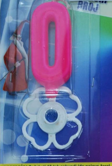 Magična svećica broj 0 roze
