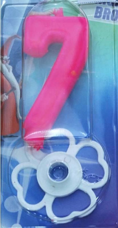 Magična svećica broj 7 roze