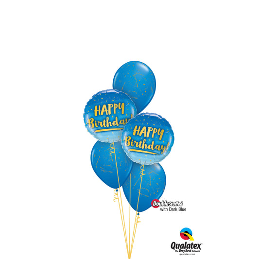 Buket balona Happy Birthday Royal Blue