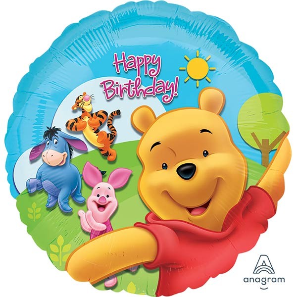 Balon Winnie the Pooh 46cm Happy Birthday!