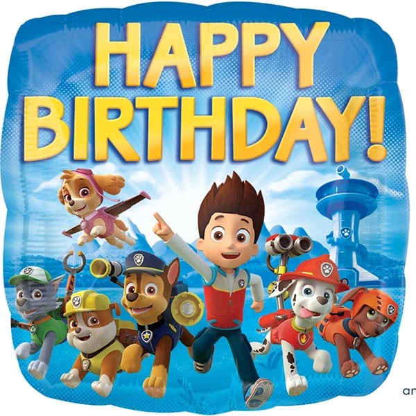 Balon Paw Patrol Happy Bday 46cm helijum