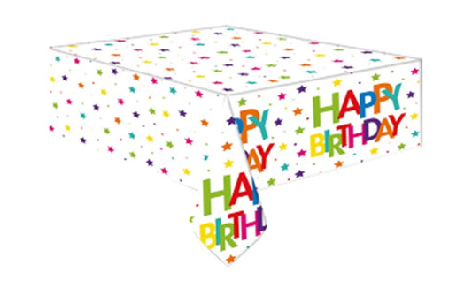 Stoljnjak Happy Birthday sa zvezdicama PVC 180x120 cm